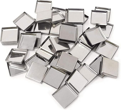 Honbay 56PCS Metal Empty Square Metal Pans Make Up Tins Eyeshadow Blush Lipstick Organizer for Cosmetic Palettes (26mm, Height: 5mm)