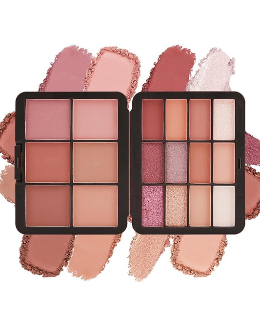Glitter Matte Eyeshadow Blush Palette-18 Colors Multiuse Makeup Palette for Eye Cheeks,Long-lasting Waterproof Matte Shimmer Colored Portable Makeup,Mother's Day Makeup Gift Set for Women-02