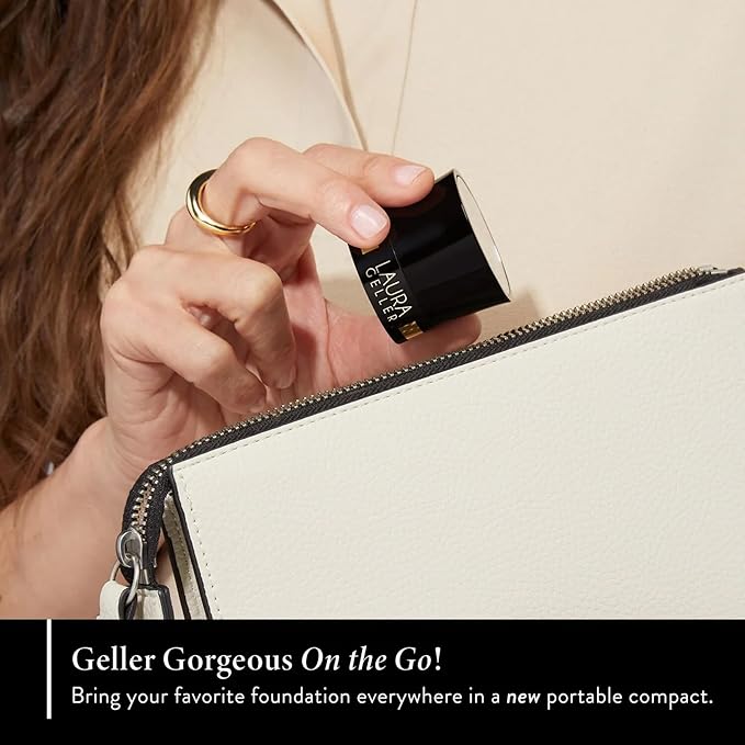 LAURA GELLER NEW YORK Baked Balance-n-Glow To Go Travel Size Illuminating Foundation - Medium - Buildable Sheer to Light Coverage - Satin Finish