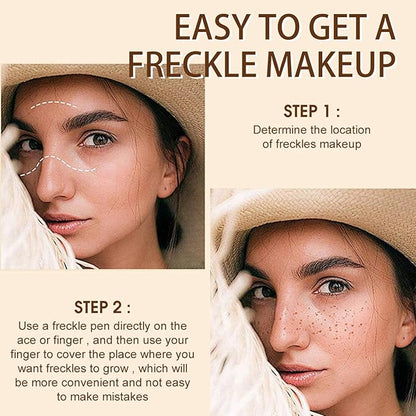 Freckles Pen, 2 Color Natural Freckles Makeup Pens Waterproof Long-Lasting Quick-Dry Pen, Easy Makeup Tool For a Natural Sun-kissed Makeup, Light Brown&Natrual Coffee