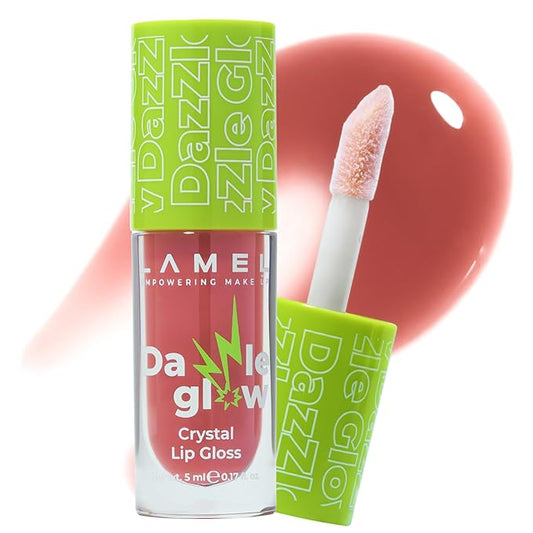 Dazzle Glow Crystal Clear Lip Gloss - Hydrating Lip Gloss - Non Sticky Lip Gloss - Colored Lip Gloss - Lip Gloss Color - Mini Lip Gloss - Moisturizing Lip Gloss - №403 Fancy