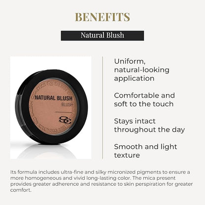 SALERM - Compact Powder Blush - Natural Blush - 8 g - Tone Chocolate - Natural-Looking Blush - Long-Lasting - Soft and Lightweight Texture - Buildable Coverage