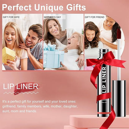 OETUIOW Lip Stain Peel Off, Lip Liner Moisturizing Long-Lasting & Waterproof, Transfer Proof & Plumping, Non-Stick Cup, Mauve Color