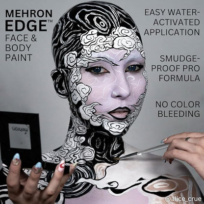 Mehron EDGE Face & Body Paint| Professional Water-Activated Face Paint Makeup | Made in the USA | For Cosplay, Halloween, & SFX (Mulit Color Palette)
