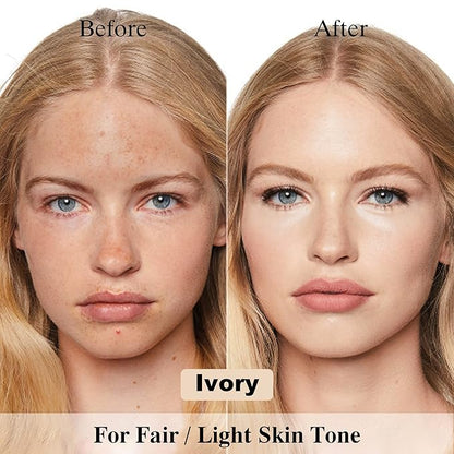 FV Moisturizing Foundation with Translucent Setting Powder, Long Lasting & Natural Finish, Lightweight Foundation Makeup Set for Dry/Combination Skin, Nourishing Ivory & Shimmer Sheer