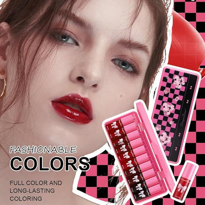 10 Colors Lip Tint, Color Tinted Lip Stain, Moisturizing Lip Balm Liquid Lipstick Makeup Hydrating Long Lasting Lip Gloss Multi-Use Lip Cheek Face Tint