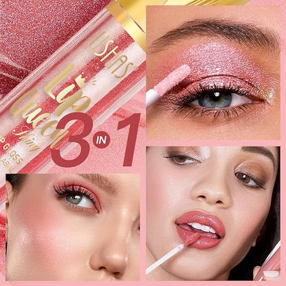 USHAS Lip Gloss,Lip Glow Oil, Shiny Smooth Soft Liquid Lip Glosses Lip Stain, High-Shine Finish, Moisturizing For Girls And Women Makeup (S1, Pack of 1)