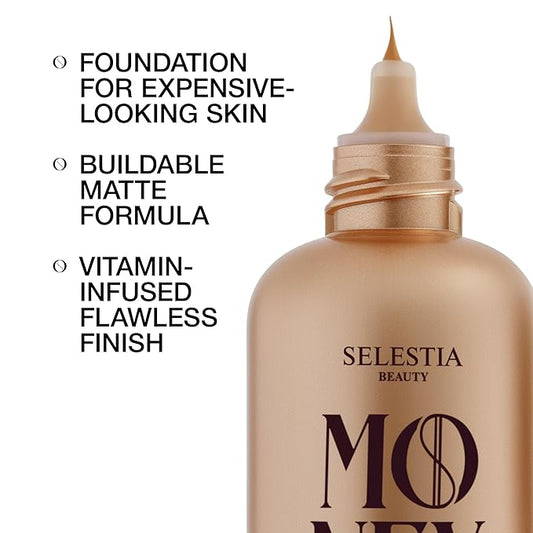 Liquid Foundation & Under Eye Concealer - Make Up Set for Flawless Natural Skin Base - Matte Foundation (Honey) and Liquid Concealer (Caramel)