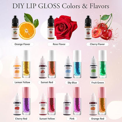 MOCIKE DIY Lip Gloss Making kit for Girl - 52 PCS DIY Lip Gloss kit Make Your Own Lip Gloss