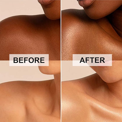 Shimmer Oil, Waterproof Long Lasting Moisturizing Bronze Luminizer Glow for Face & Body, Liquid Illuminator Highlighter 1oz/Jars, Makeup Brush Included (Rose Gold #01)