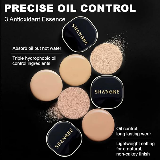 Air Soft Focus Loose Setting Power,Matte Finish,Compact,Waterproof and Longlasting Finishing Powder,Magnetic Talc-Free Face Powders,2 Natural for Oily Skin.