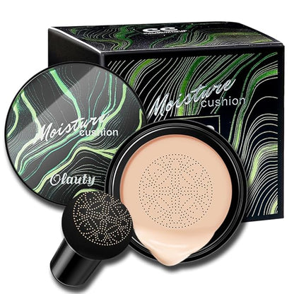 Mushroom Head Air Cushion CC Cream Foundation, Moisturizing Concealer BB Cream Nude Long Lasting Matte CC Cream Makeup Liquid Foundation (1pcs Nude)