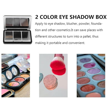 Beaupretty Empty Eyeshadow Palette Eyeshadow Metal Palettes 3 Grids Makeup Blusher Lipstick Box Empty Eyeshadow Pan Cosmetic Storage Container Travel Makeup Organizer Case for Women