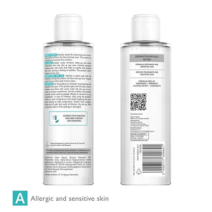 PREBIO-SENSILIQUE Micellar Prebiotic Dermo-Water for Face & Eyes, Removes Makeup & Impurities, Soothes & Moisturizes Allergic & Sensitive Skin, Safe for Contact Lens Wearers, 6.76 fl oz