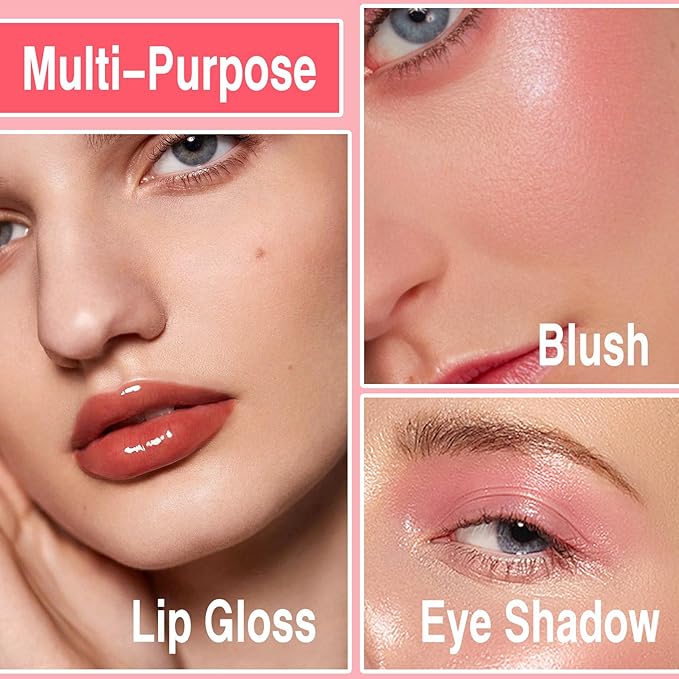 6 Colors Hydrating Lip Oil, Big Brush Head Lip Glaze, Shiny Transparent Lip Gloss Plumping, Long Lasting, Nourishing & Non-sticky Smooth Lip Care Oil for Women