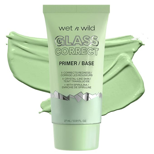 wet n wild Prime Focus Glass Skin Correct Primer Bright Crystal Finish Green 0.91 Fl Oz & Bare Focus Tinted Hydrator Light Medium Oil-Free Moisturizing Makeup
