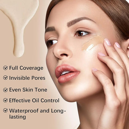 2Pcs Camo CC Cream Foundation, Color Corrector CC Cream, Full Coverage Long Lasting Matte Makeup for All Skin Types