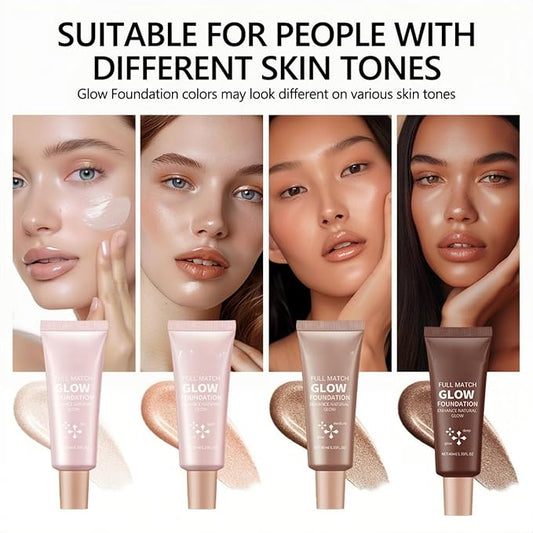 4 Colors Lightweight Smooth Hydrating Foundation Long-lasting Oil-Control and Natural Shiny Foundation (Color 01)