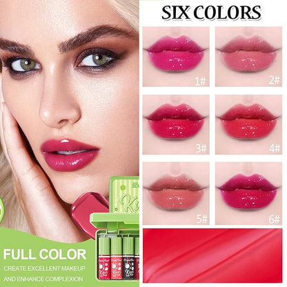 6 Colors Lip Tint Stain Set, Lip Stain Long Lasting Waterproof, Non-sticky & Lightweight Lip Tint, Multi-Use Liquid Blush & Lip Stain, Korean Lip Gloss with Moisturizing Lip Color Tint