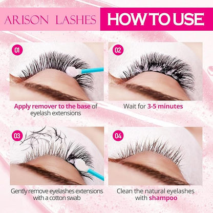 ARISON LASHES Lash Remover For Eyelash Extension Cream Remover Low Irritation Cream Remover for Sensitive Skin Fast Dissolution Professional Eyelash Extensions Salon Use(Bubble gum)