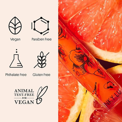 Winky Lux Fruity Gloss pH Lip Stain, Non Sticky Lip Gloss, Tinted Lip Oil, Lip Lacquer, Yummy Fruit Lipgloss, Jojoba Oil for Hydration & Shine, Grapefruit