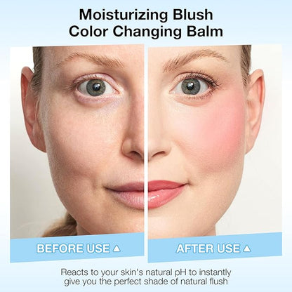 Boobeen Lightweight Blush Rouge Color Changing Blusher for Cheeks and Lips Balm Multi Use Cream Easy To Blend, Blush Oil Natural Dewy Finish