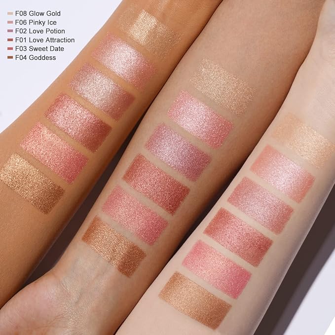 Oulac Coral Blush Makeup Set, Blush &Highlighter