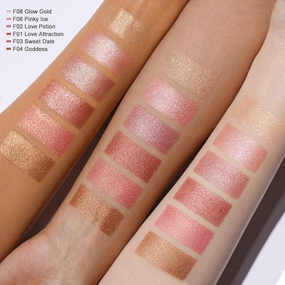 Oulac Coral Blush Makeup Set, Blush &Highlighter