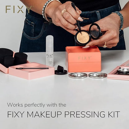 FIXY Ultimate Makeup Refill Kit: Includes 30 Round Empty Magnetic Pans & a Powder Binder Spray | Repurpose your Eyeshadow, Blush, Bronzer, Highlighter & More | Vegan & Cruelty-Free