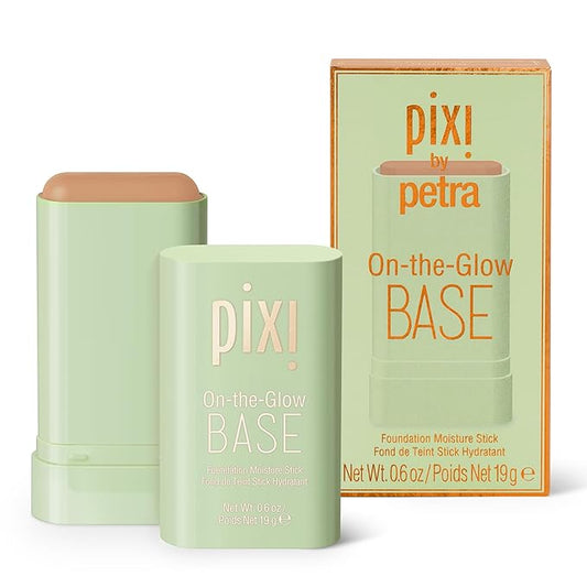 Pixi Beauty On-the-Glow Base| Tinted Moisturizer Foundation Stick | Nutmeg; : Deep tan, neutral shade| 0.6 oz / 19g