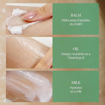 GREEN PAPAYA Pore Deep Cleansing Balm, Makeup Remover, Gentle Exfoliating, Pore Cleaner, Black Head Remover for Face, Oil Cleanser with Jojoba Oil, Korean Skin Care, 2.87oz