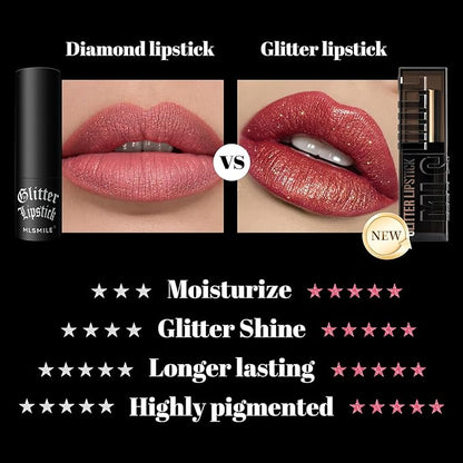 3PCS Glitter Lipstick Sets for Women,Women's Diamond Shiny Matte Lip Gloss,Long Lasting Smudgeproof Non-Stick Lipstick,Lip Stick Lip Stain Makeup Gift Sets,Labiales mate 24 horas originale