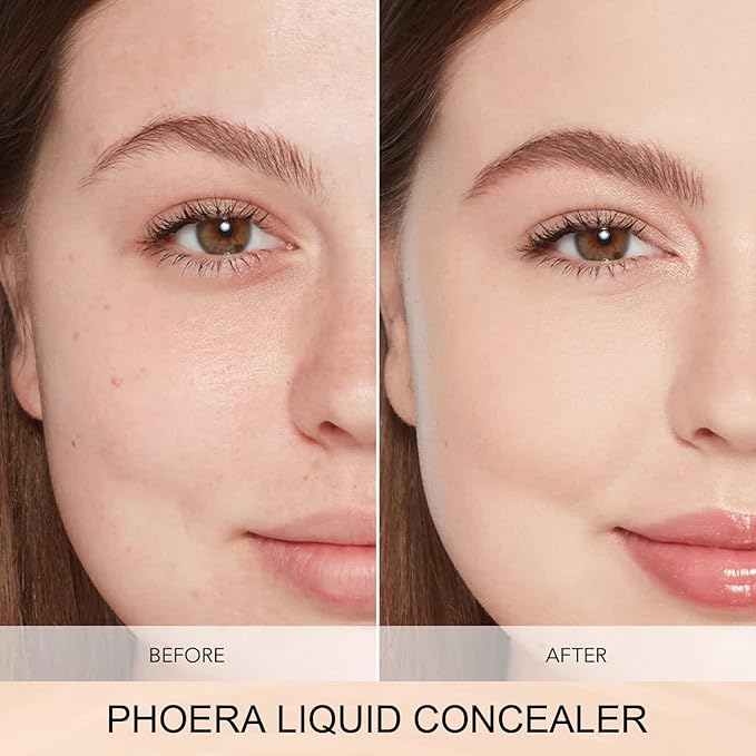 PHOERA Foundation Full Coverage,PHOERA Concealer Lightweight Full Coverage,PHOERA Makeup Long Lasting Wrinkles Matte Natural Finish for a Flawless Complexion (104 Buff Beige+104#CUSTARD)
