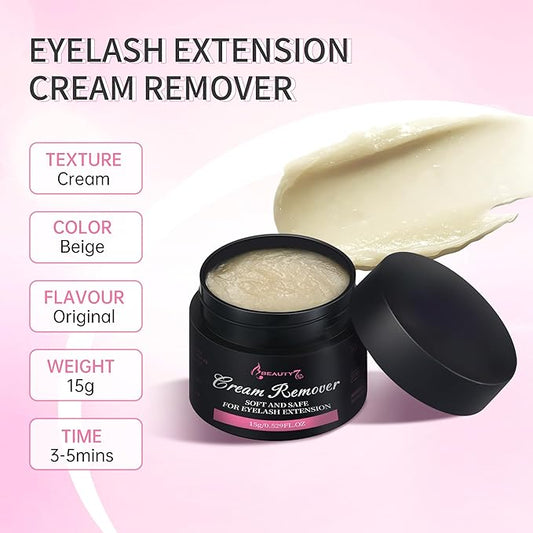 Beauty7 Eyelash Extensions Remover Cream 15g Safe Adhesive Bonder Eyelashes Glue Remover Fast Dissolution Low Irritation Eyelash Extension Supplies