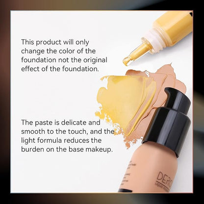 KISSIO Foundaton Mixing Pigment,Yellow Pigment,Foundation Color Corrector,Smooth and Light,Blends Easily With BB Cream,Pink to Yellow,Cruelty Free