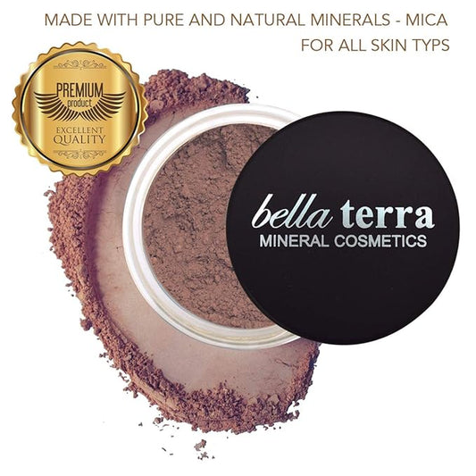 Bellaterra Cosmetics Mineral Powder Foundation | Long-Lasting All-Day Wear | Buildable Sheer to Full Coverage – Matte | Sensitive Skin Approved | Natural SPF 15 (Brown Sugar) 9 grams