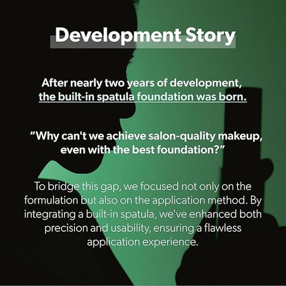 ENTROPY MAKEUP Organza Fit Spatula Foundation, Sheer to Medium Coverage, Built-In Spatula Applicator, Natural Finish, Flawless Skin, Long-Lasting Ultra Lightweight, Korean Makeup, #21.1