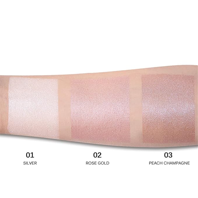 Liquid Highlighter Makeup Face Glow Shimmer and Shine Illuminator 3pcs and Full Coverage Concealer 3pcs for Dark Spots Eye Circles Waterproof Smooth Matte Flawless Finish Cosmetics