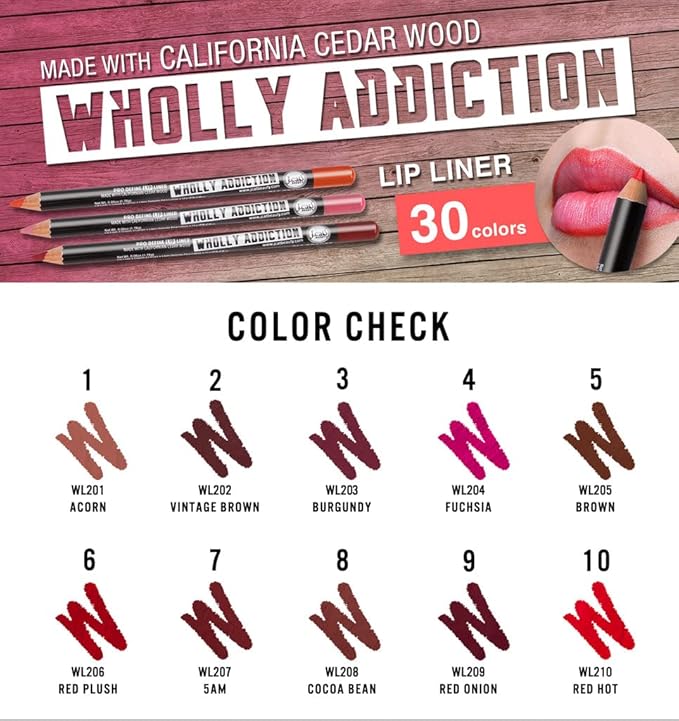 LA7 Wholly Addiction Pro Define Lip Liner, Beauty Wholly Addiction Pro Define Lip Liner - Pink Coral