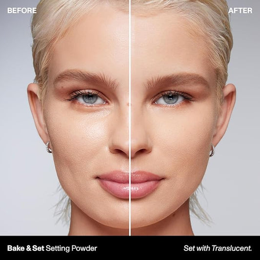 Morphe Mini Bake & Set Translucent Setting Powder - Lightweight, Talc-Free Finishing Powder for Face Makeup with a Soft, Natural Finish - Minimizes Shine for Up to 24HR - Translucent (0.09 oz)