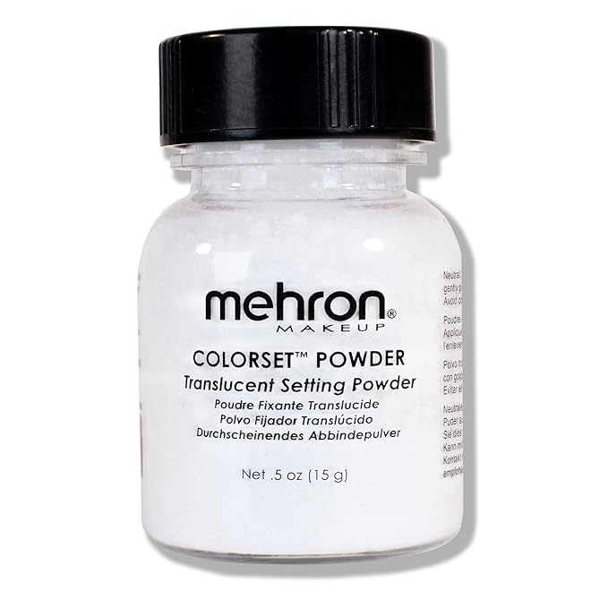 Mehron Makeup Colorset Powder | Translucent Setting Powder | Special Effects, Halloween, & Film 0.5 oz (14 g)