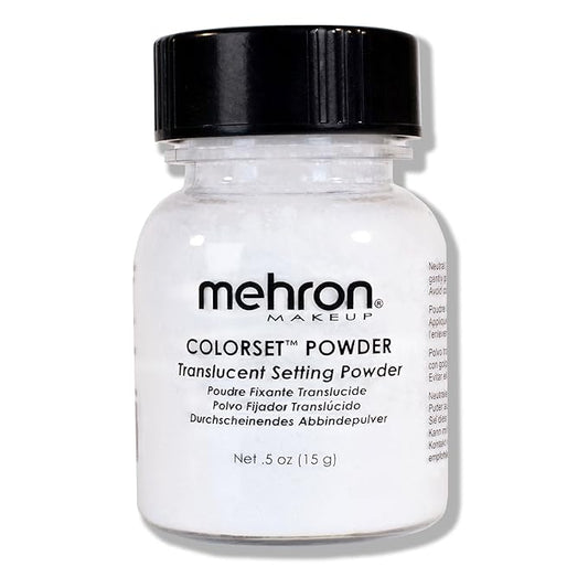 Mehron Makeup Colorset Powder | Translucent Setting Powder | Special Effects, Halloween, & Film 0.5 oz (14 g)