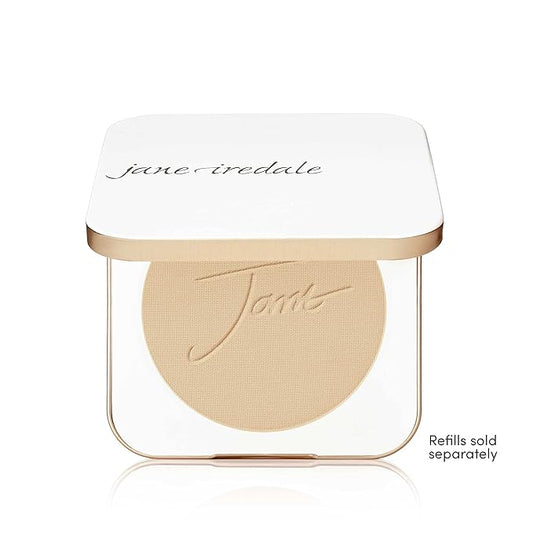jane iredale Refillable Compact | Aluminum Shell & Magnetic Closure | Interior Mirror for On-The-Go Use | Compatible with all Powder Refills | White