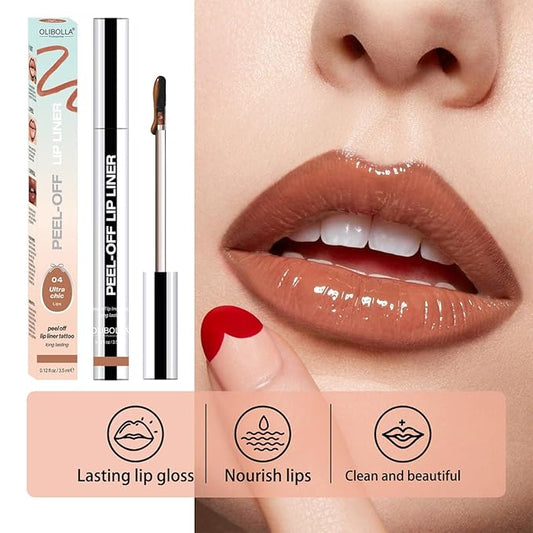 3Pcs Matte Lip Stain Peel Off Lip Liner Tattoo Set,Waterproof,Smudge-Proof,Peel Off Lip Stain Tattoo, Long-Lasting Lip Gloss,Matte Nude Liquid Lipstick Lip Tint