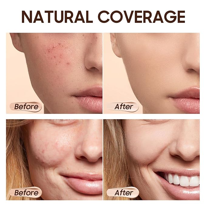 Matte Liquid Foundation Full Coverage - Flawless & Lightweight Matte Oil Control Cream Foundation Makeup Create Flawless Face Makeup for All Skin Types (2 Pack #102 Nude)