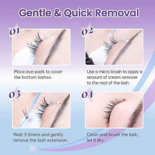 Eyelash Extension Remover,Cream Lash Remover for Lash Extensions Lash Clusters Cream Lash Glue Remover Effectively,Low Irritation for Sensitive Skin for Professional or Salon Use LaWink