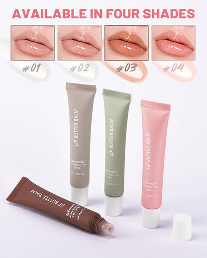 Tinted Lip Butter Balm,3 Colors Hydrating Lip Balm Lip Gloss Vanilla Sheer Tint Stain Non-Sticky Lip Glow Oil for Instant Moisture,Shine and Soothing Women Dry Cracked Lip Care Lip Sleeping Mask-Set B