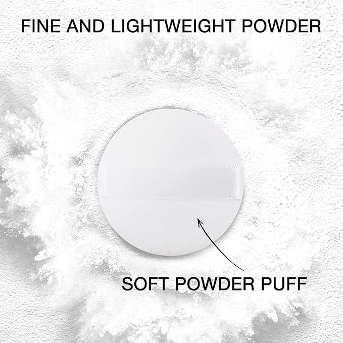 Boobeen Lightweight Translucent Loose Setting Powder Makeup, Matte Non-Sticky Finishing Baking Makeup, Concealing Nude Face Pressed Foundation Powder for Women With Puff