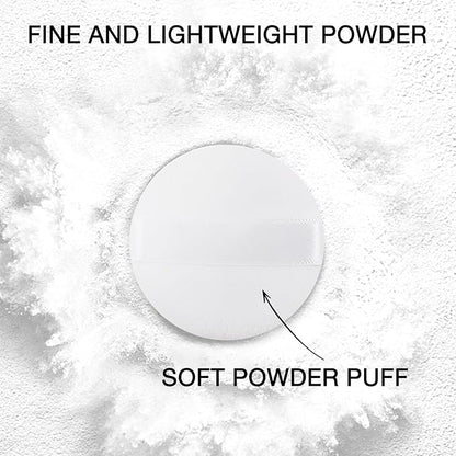 Boobeen Lightweight Translucent Loose Setting Powder Makeup, Matte Non-Sticky Finishing Baking Makeup, Concealing Nude Face Pressed Foundation Powder for Women With Puff