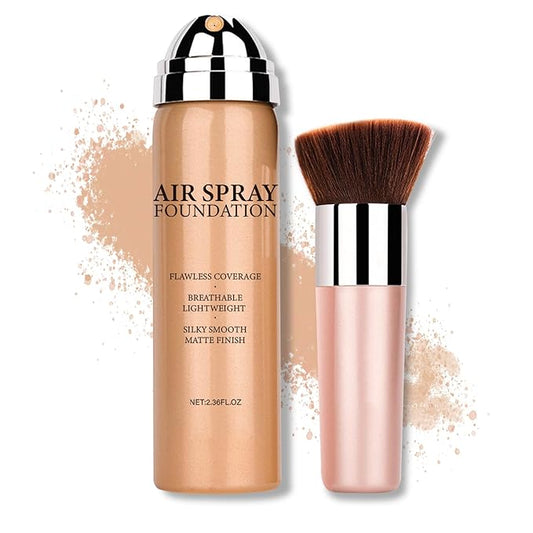 Flawless AirBrush Foundation High Coverage Foundation Smooth Creamy Matte Spray Foundation Makeup Kit For Mature Skin With Natural Nude Finish #Beige